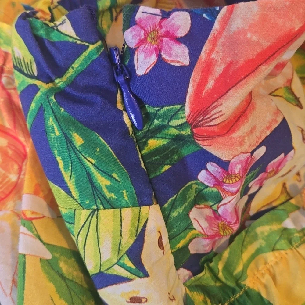 Farm Rio Tiered Mini Dress Sz M - Picture 10 of 14